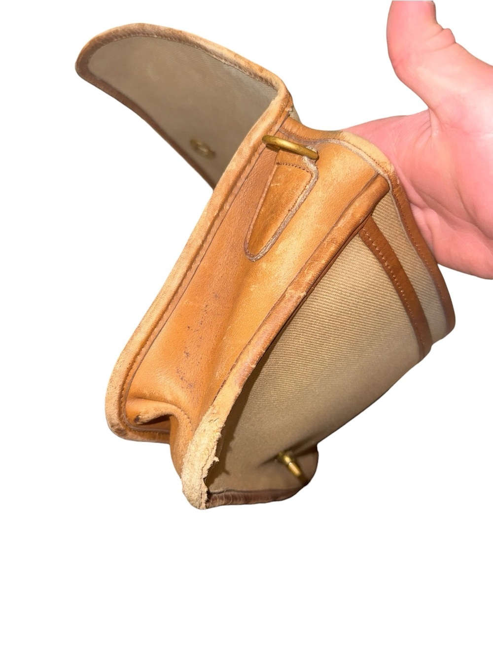 RARE Vintage Coach 70s Convertible Clutch Twill NYC Creed Leather Trim Used - Picture 15 of 16